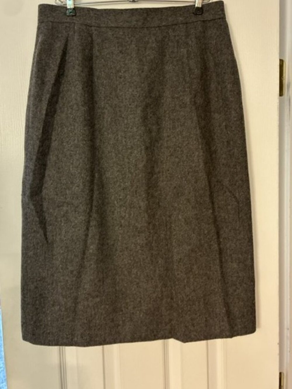 Vintage Sag Harbor Women's Gray Wool Blend Midi Lined Pencil Skirt Size 10